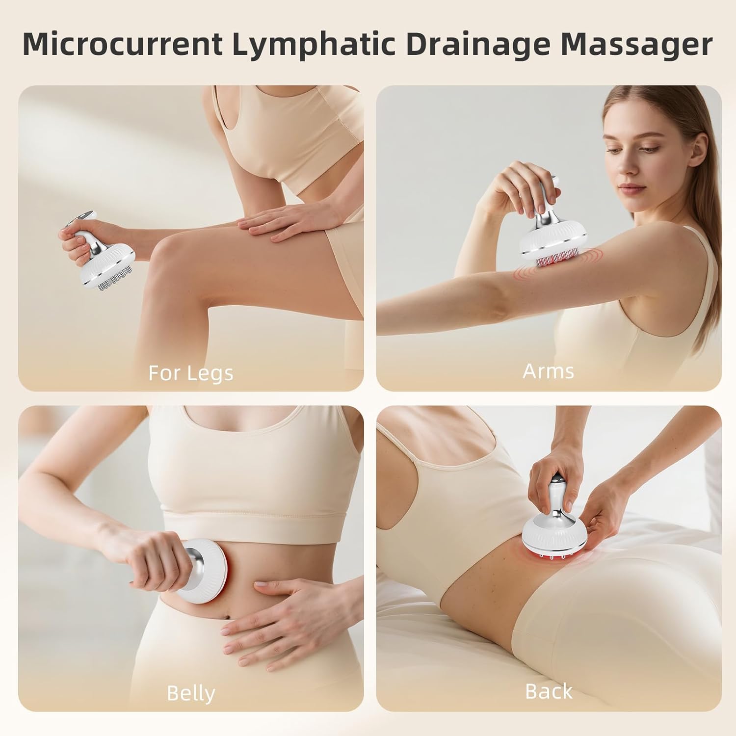 Lymphatic Drainage Massager - Helps Reduce Stretch Marks & Cellulite,for Legs Arms Belly,Body Sculpting Machine with Microcurrent,Heat,Vibration,Light Valentine's Day Gifts for Women - Image 6
