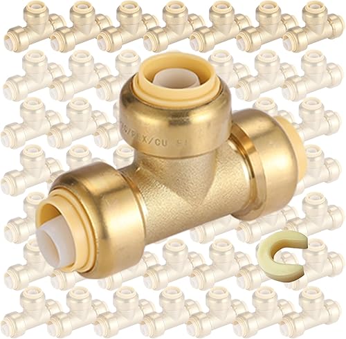 Miniatura 9 de Paquete de 12 acoplamientos rectos Pushfit de 1/2 pulgada, acoplamiento a presión de latón PEX con clip de desconexión, accesorios de plomería a