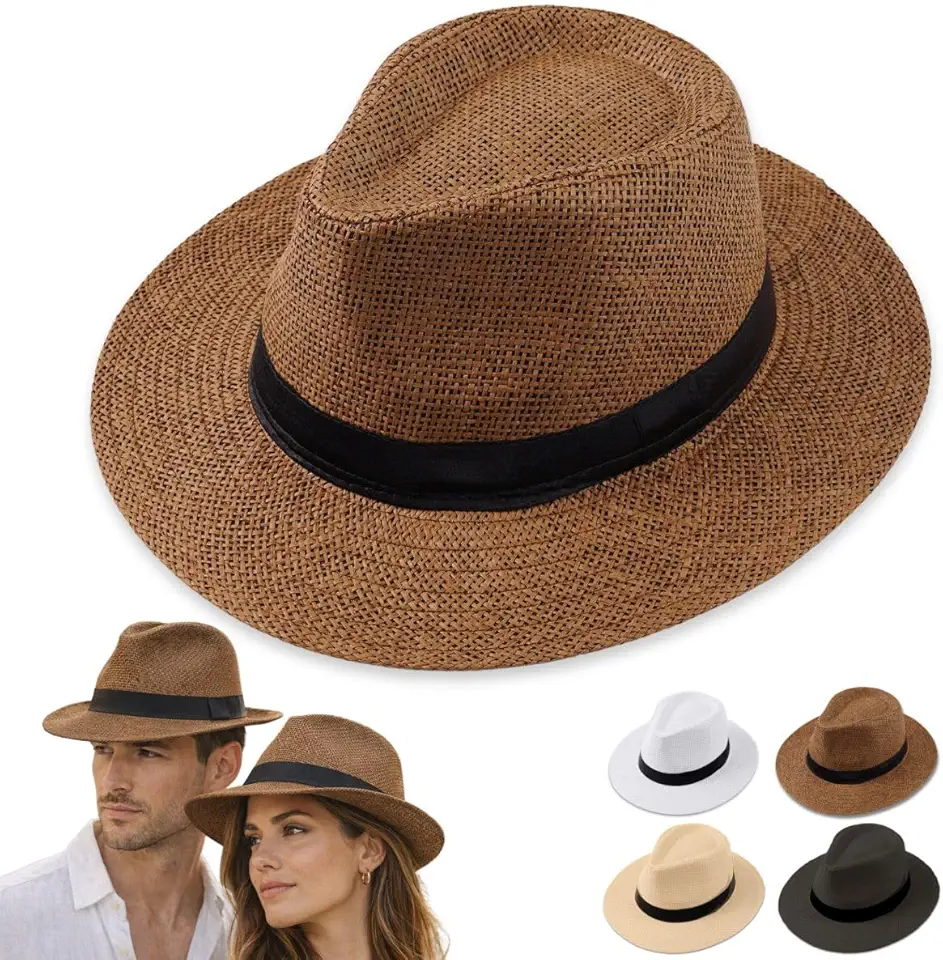 Chapéu Panamá Palha Aba Larga Moda Masculino Feminino Praia Casual Festa Pagodeiro Viagem Clássico Tradicional Marca MONOLO