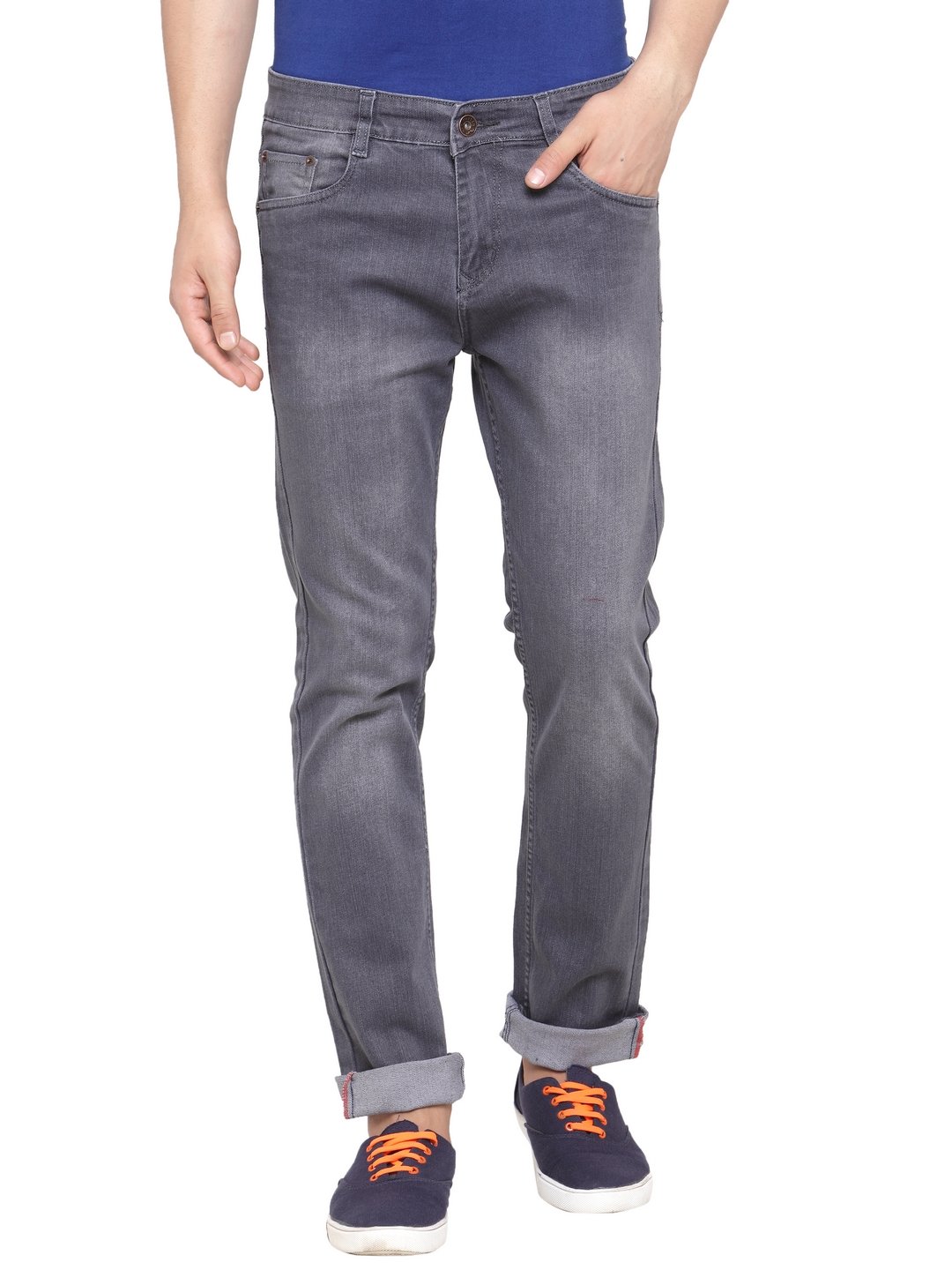 Men's Slim Fit Denim Jeans, Grey - 32