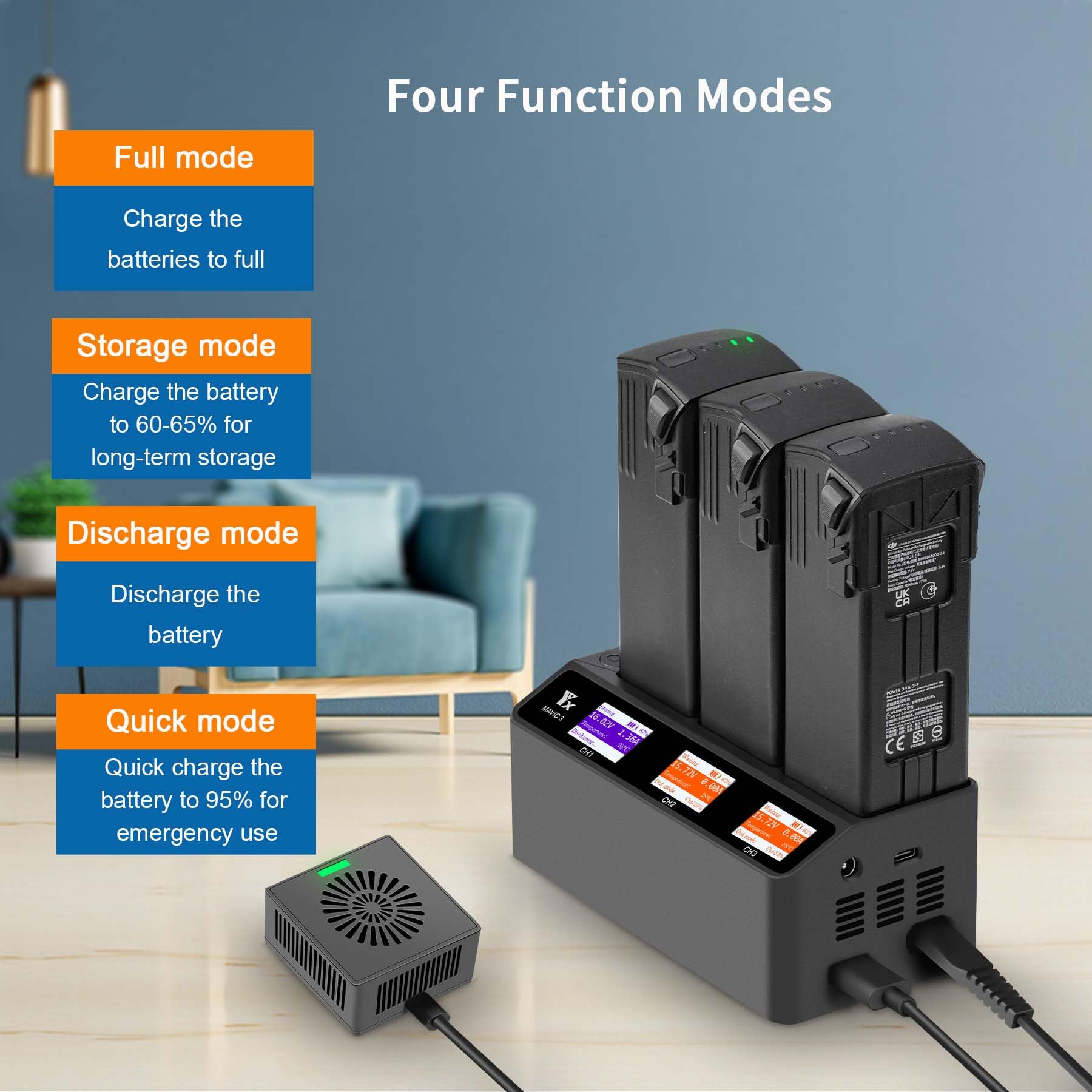 230W LCD Akku Ladegerät für DJI Mavic 3 Pro Classic Cine Enterprise Drohne,Lädt 3 Batterie,Parallel Kfz Akkuladestation,Rapid Multi ladestation Hub Zubehör