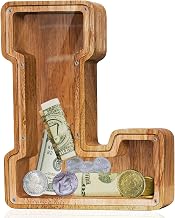 Personalized Large Wooden ' Letter Piggy Bank - Letter Piggy Bank for Boys & Girls, Coin Bank Birthday Gift（L