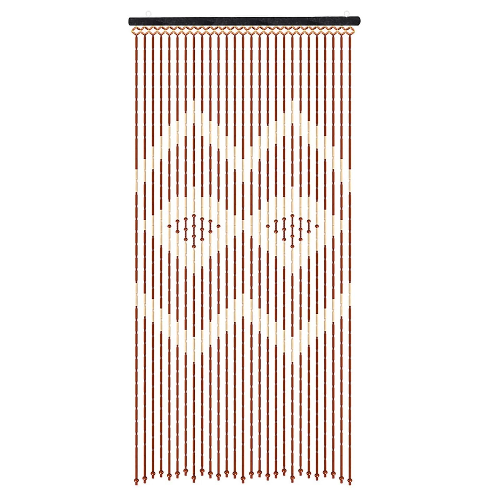 XUWEWI Beaded Door Curtain With Wood, 27 Strands, Promotes Natural Light And Airflow, For Home Decorat For Doorway