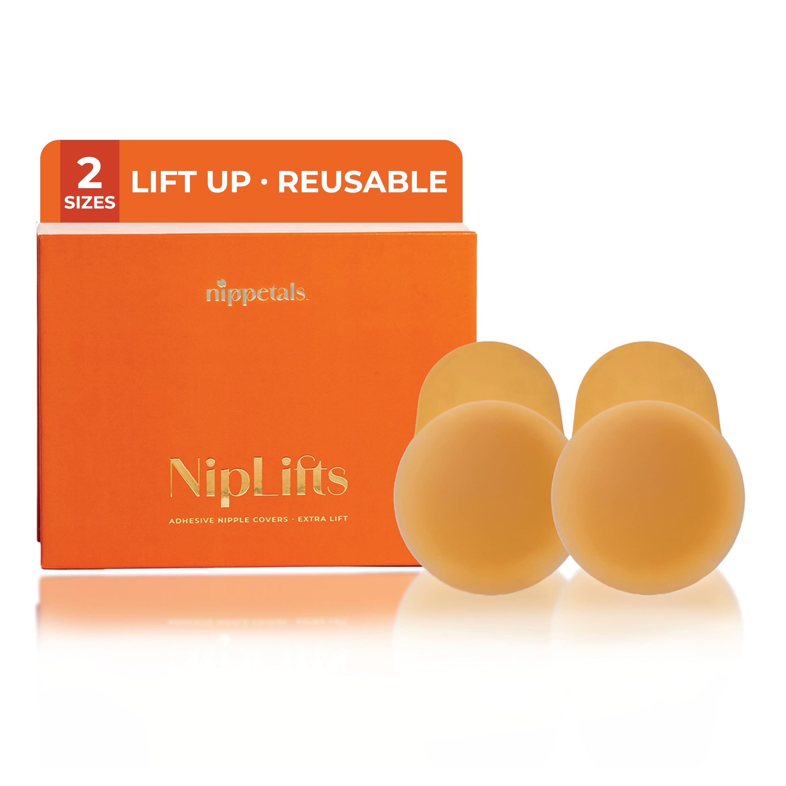 Lift-Up Reusable Breast Cups | Push-Up Silicone Nipple Pasties with 12Hr Strong Hold for Extra Lift & Support | Invisible & Waterproof Nipple Cover for Women | Nipple Pads for Women | 2 Pcs