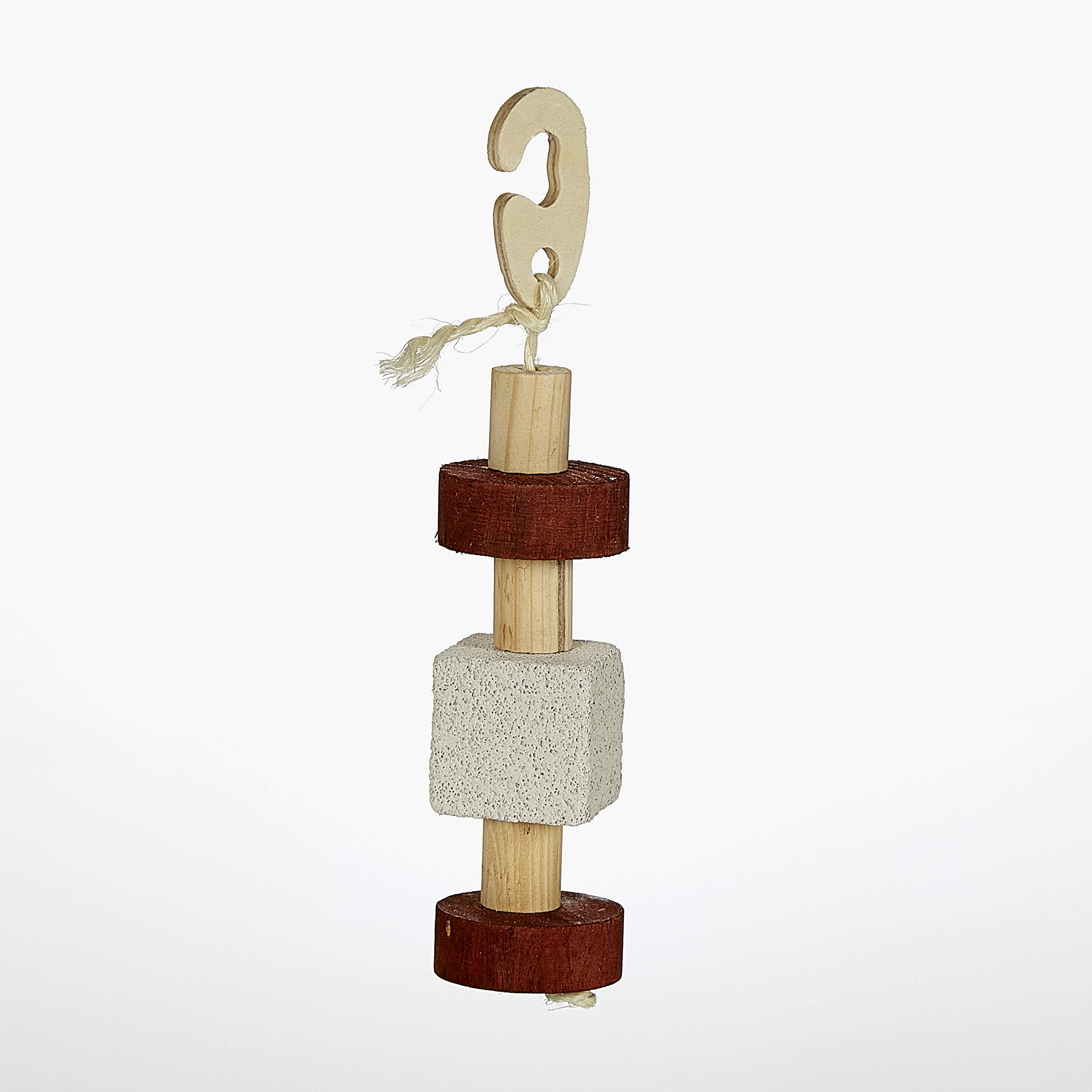 Kaytee Natürliches Lava-und-Holzspielzeug zum Aufhängen für kleine Tiere, 5,1 x 6,3 x 27,9 cm
