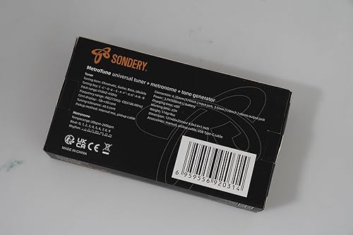 Miniatura 10 de Sintonizador de metrónomo digital 3 en 1, metrónomo de conteo vocal inglés con Tap Tempo, afinador cromático generador de tono recargable