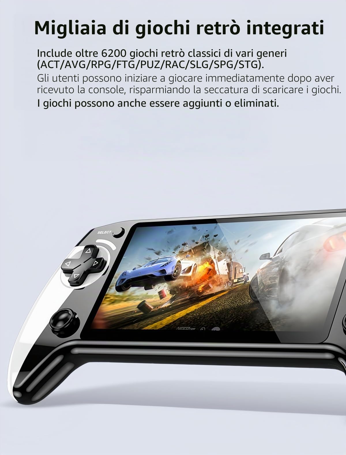 JXD 5,5 Pollici Console Portatile per Videogiochi Aspetto del Controller Multi Emulatore 6200 Giochi retrò Dispositivo di gioco MP3 MP4 Ideale per Interni/Esterni/Viaggi/Festival Regalo