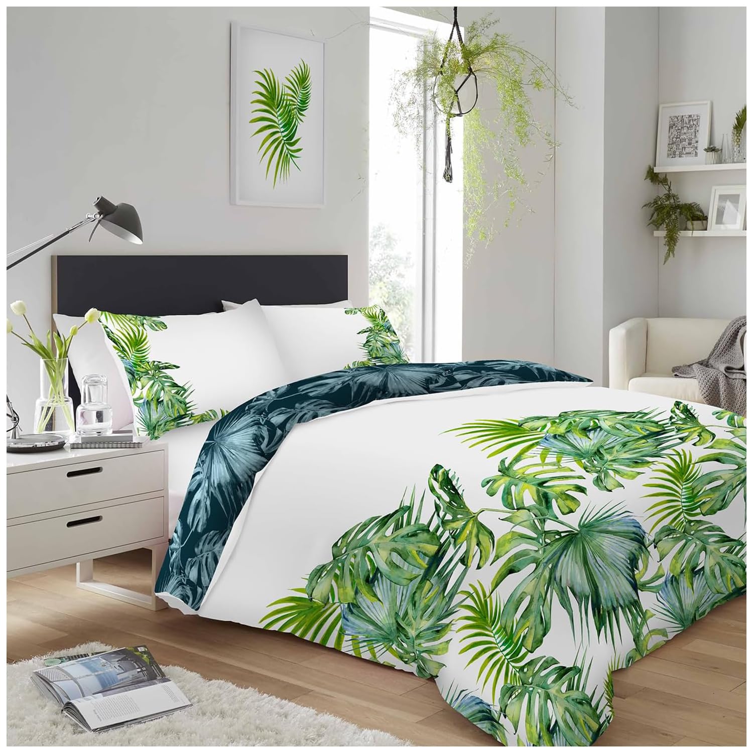 Gc Gaveno Cavailia Tropical Leaf Multi Patchwork Honesty Leaf Duvet Cover King Bedset, Multi