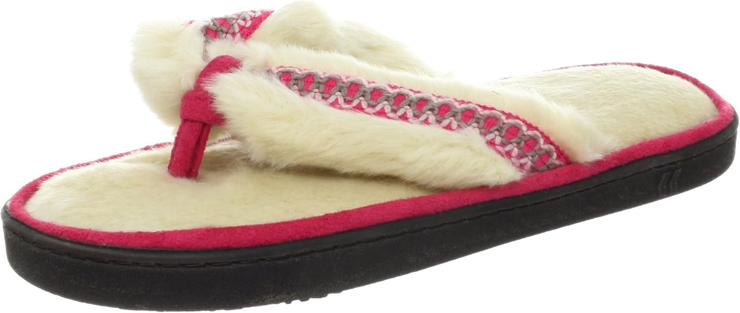 Amazon.com | isotoner Women's Woodlands Fur Thong Slippers | Slippers