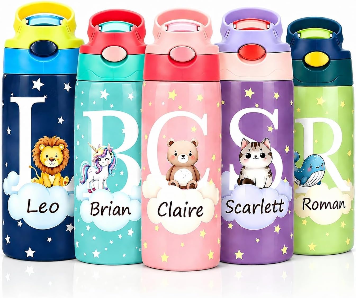 Personalised Water Bottles for Kids, Custom Kids Water Bottles with Name
