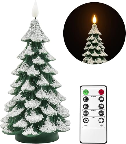 Miniatura 9 de PChero Vela LED para árbol de Navidad con temporizador remoto, cera real de 7.9 pulgadas, funciona con pilas, sin llama, parpadeante para regalo de