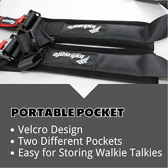 4 Point Harness with Ez-Buckle and Padding, 2 Inch Padding with Sternum Strap Fits all Side by Sides, UTV, 4x4, Go Cart, Buggy (Black)