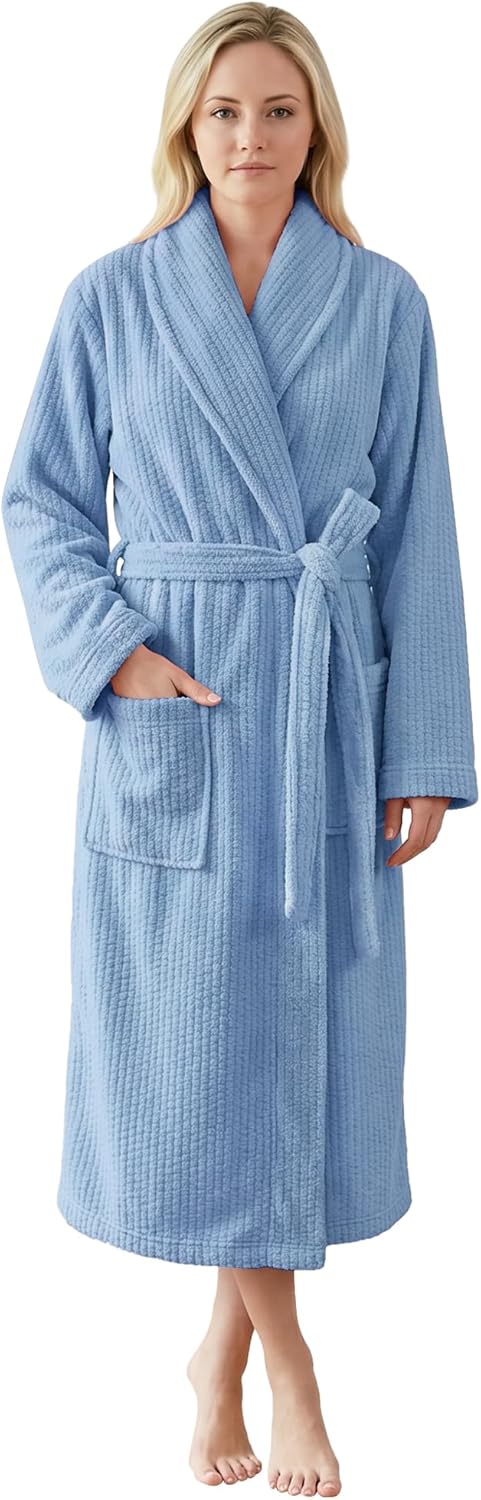 PJGGZ Women's Shawl Collar Bathrobe, Soft Long Towel Robes for Women - Super Absorbent Quick Dry yet Warm