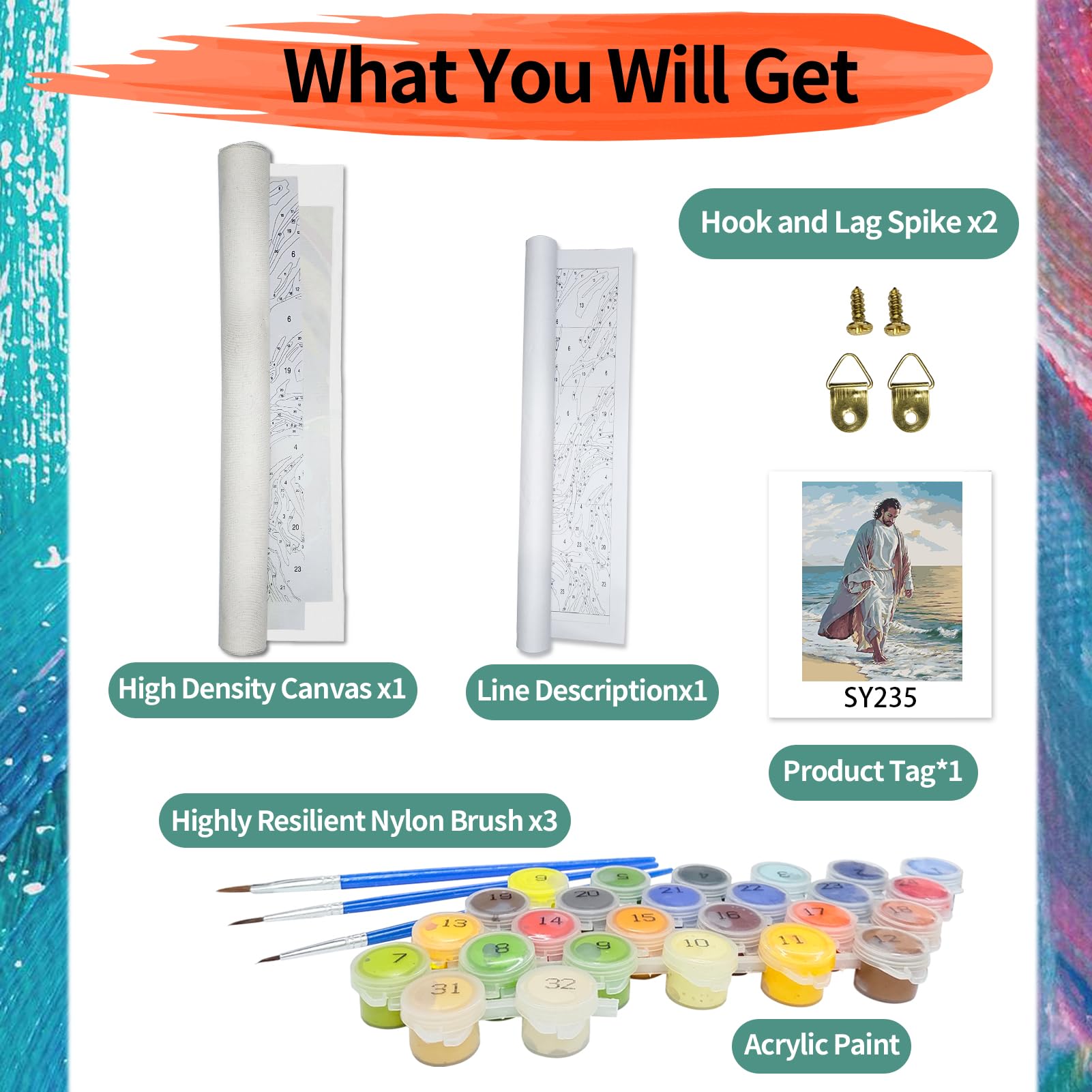 YALKIN Paint by Numbers Kits for Adults Painting by Number Kits On Canvas,Without Frame DIY Color Oil Painting Acrylic Paints,Home Wall Decor 16x20in/40x50cm - Image 5