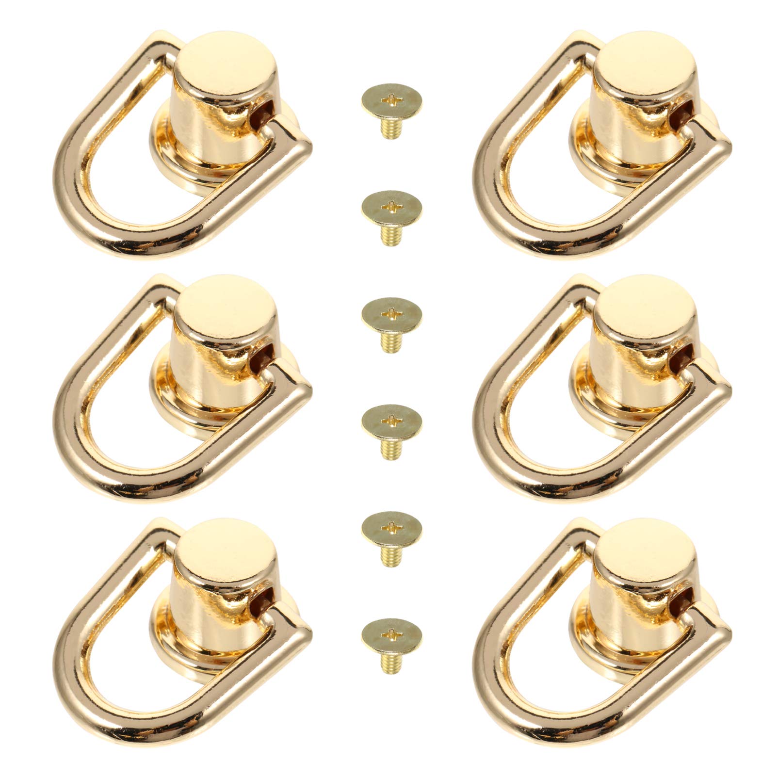 VILLCASE 6 Stück D-ring aus Legierung in Gold Installieren und Tragen für Selbstgemacht Handtaschen und Halsbänder Zubehör
