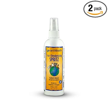 Earthbath 3-in-1 Spritz, Dog & Puppy Deodorizing Spray ? Detangles, Deodorizes & Conditions, Made in USA ? Vanilla & Almond, 8 oz