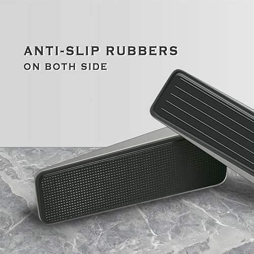 Miniatura 4 de Tope de puerta de 2 paquetes, topes de puerta para la parte inferior de la puerta, cuña de puerta hechos de metal y caucho de alta calidad, tope de