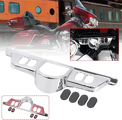 Panel de interruptor de carenado cromado para Harley Touring Electra Glide 1996-2013/Street Glide 2006-2013 Tri Glide 2009-2013