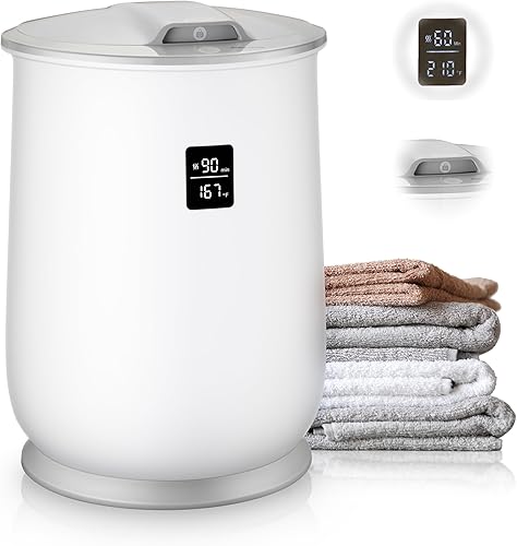 Calentador de toallas, capacidad mejorada de 20 litros para baño, calentador de toallas de lujo con bloqueo de seguridad infantil para mantas,