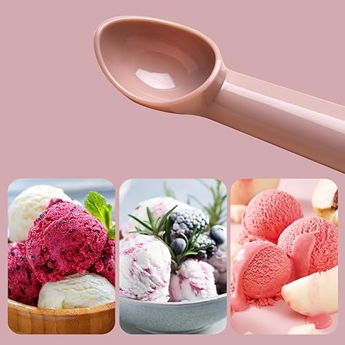 Miniatura 3 de Cuchara de helado duradera y resistente, cuchara de plástico anticongelante antiadherente, cuchara de helado profesional, cuchara de helado, rosa, 2
