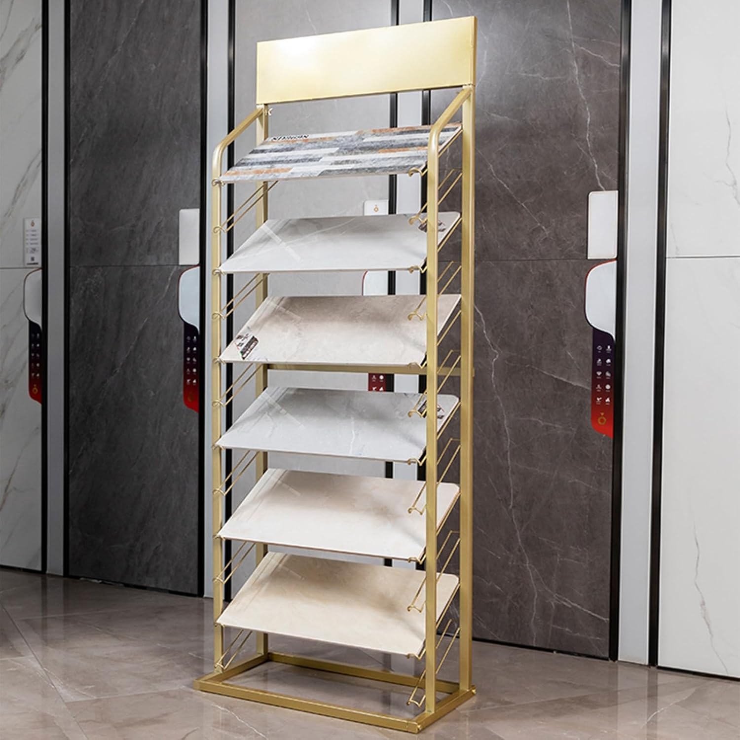 Floor Tile Display Stand, Strong & Stable Sample Swatches Rack for Retail Stores & Exhibition Halls, Durable Showcase for Tiles, Ideal for Showrooms and Home Improvement