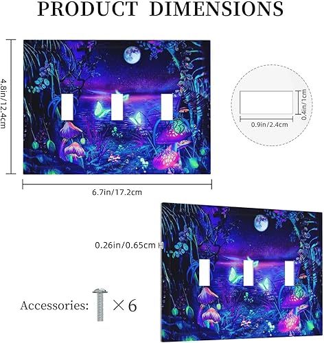 Miniatura 604 de Vista de ventana, isla tropical, playa, palmeras, cielo soleado, cubierta de interruptor de luz de palanca individual, placa decorativa de pared