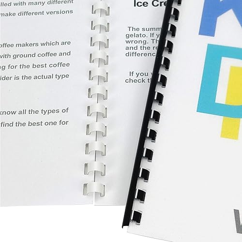 Miniatura 2 de Rayson CR1910M-100 Peines de encuadernación de plástico de 38 pulgadas. 19 anillos, capacidad de 55 hojas, espinas de encuadernación de peine