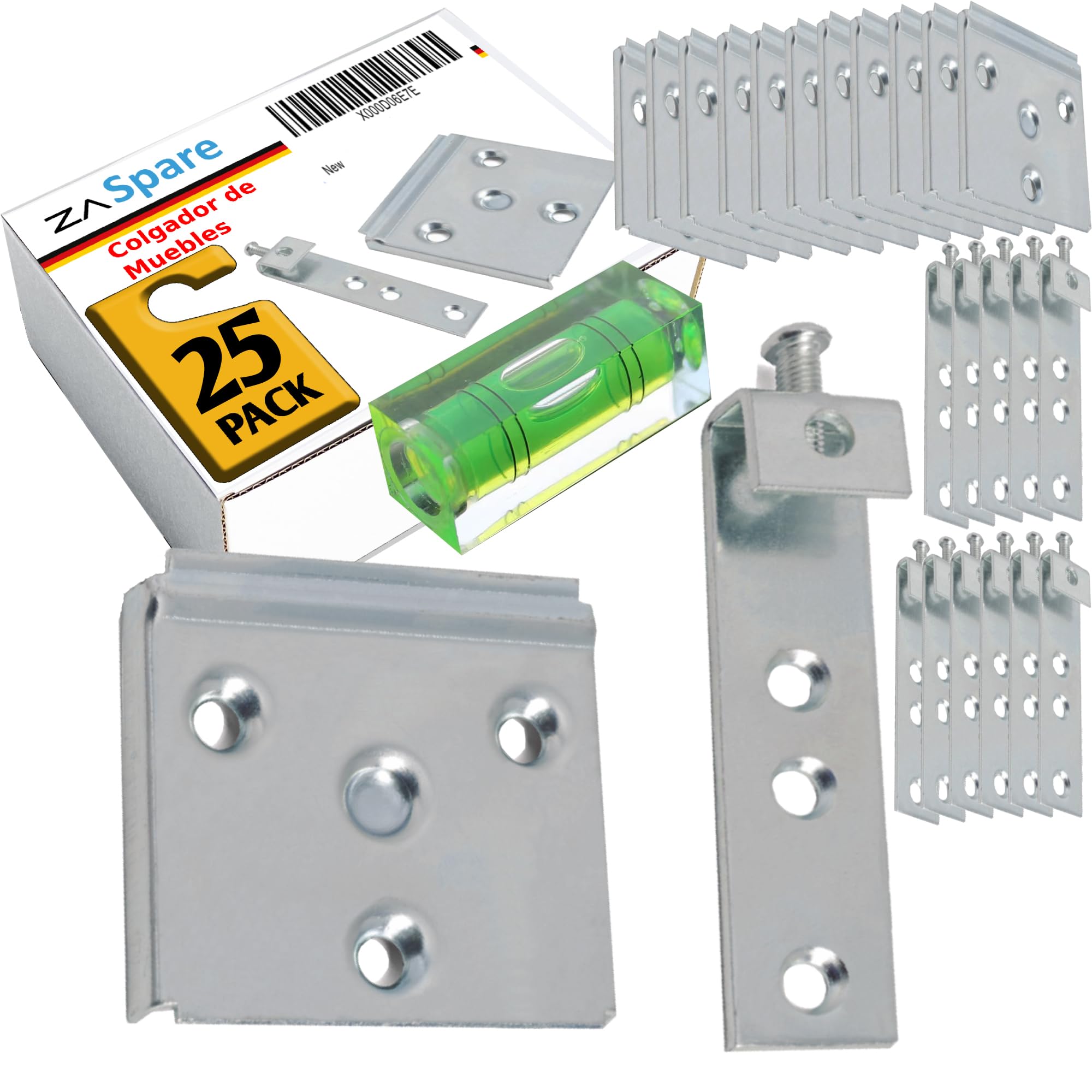 Colgador armario pared para evitar caídas de muebles con pack de 25
