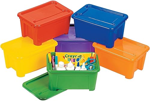 Fun Express Contenedores con tapas - 6 piezas - Actividades educativas y de aprendizaje para niños