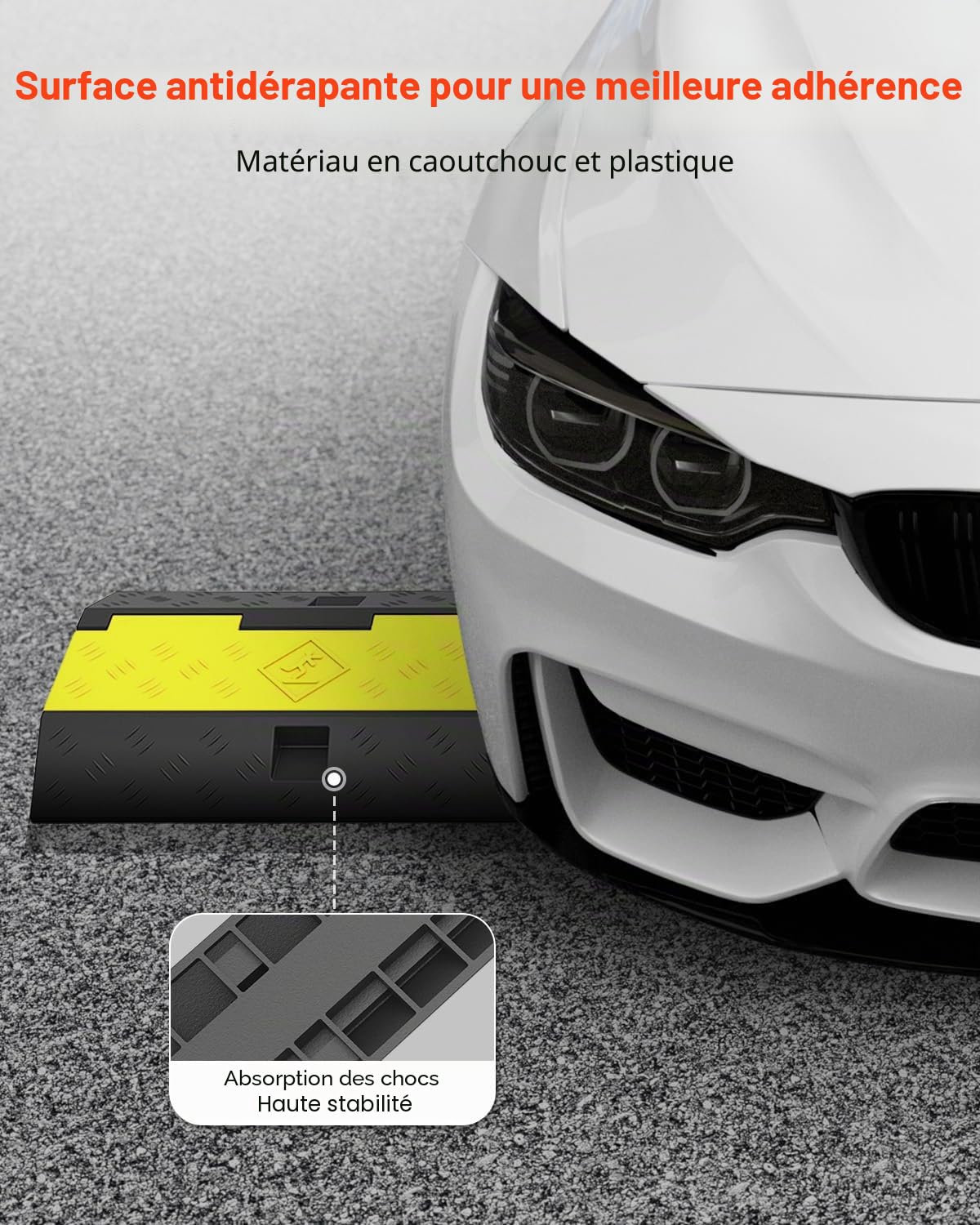 VEVOR Rampes Protection Câble 2 Canaux 5 T 3PCS 101x24,5x5 cm Passage Câbles Protecteur PVC Caoutchouc Capacité de Charge 4989 kg Canal 3,2x3,1 cm pour Protéger Câbles d'Alimentation des Sols Parking