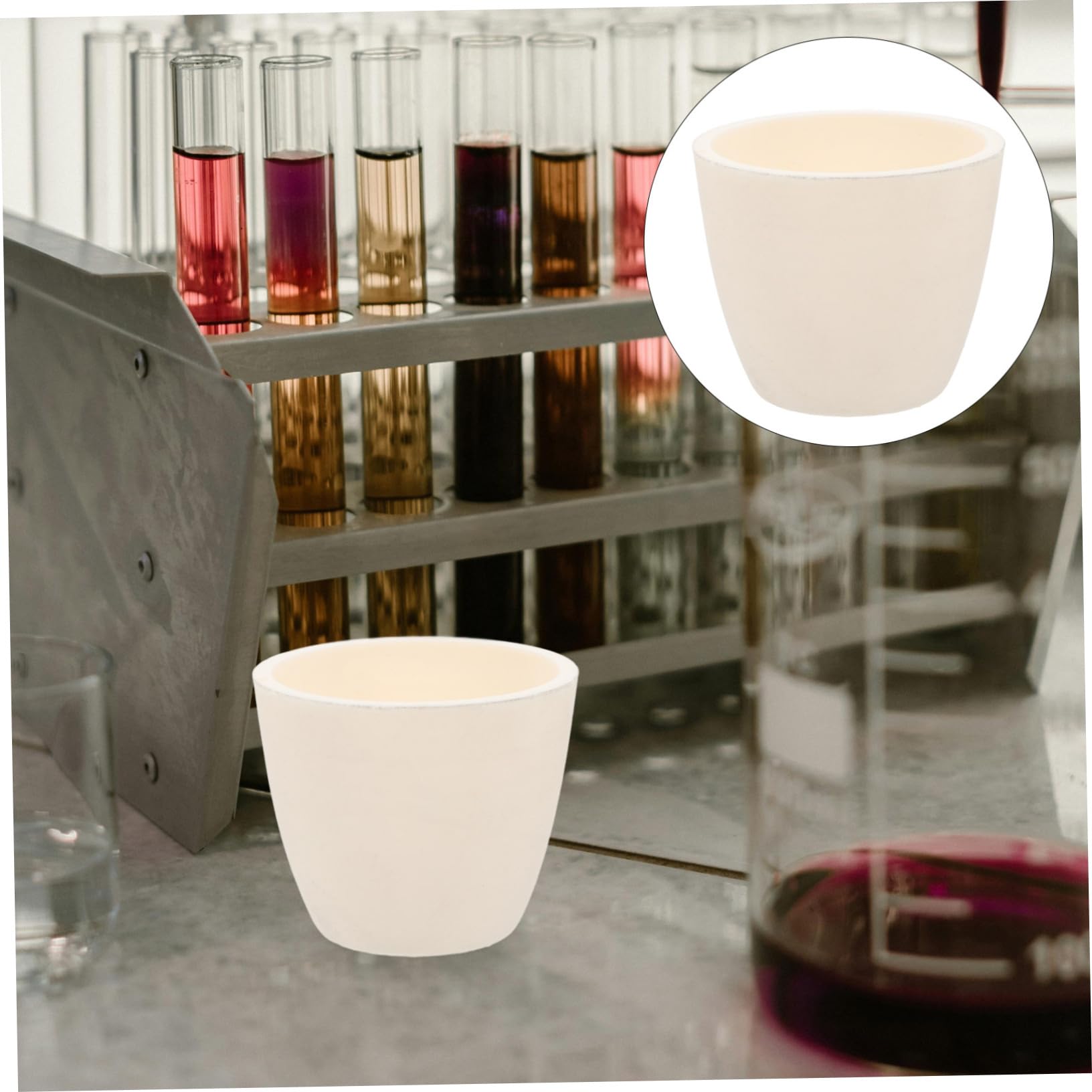 SOLUSTRE Crogiolo Resistente Alte Temperature 10ml in Ceramica di Ossido di Alluminio Riutilizzabile e Durevole per Analisi di Laboratorio
