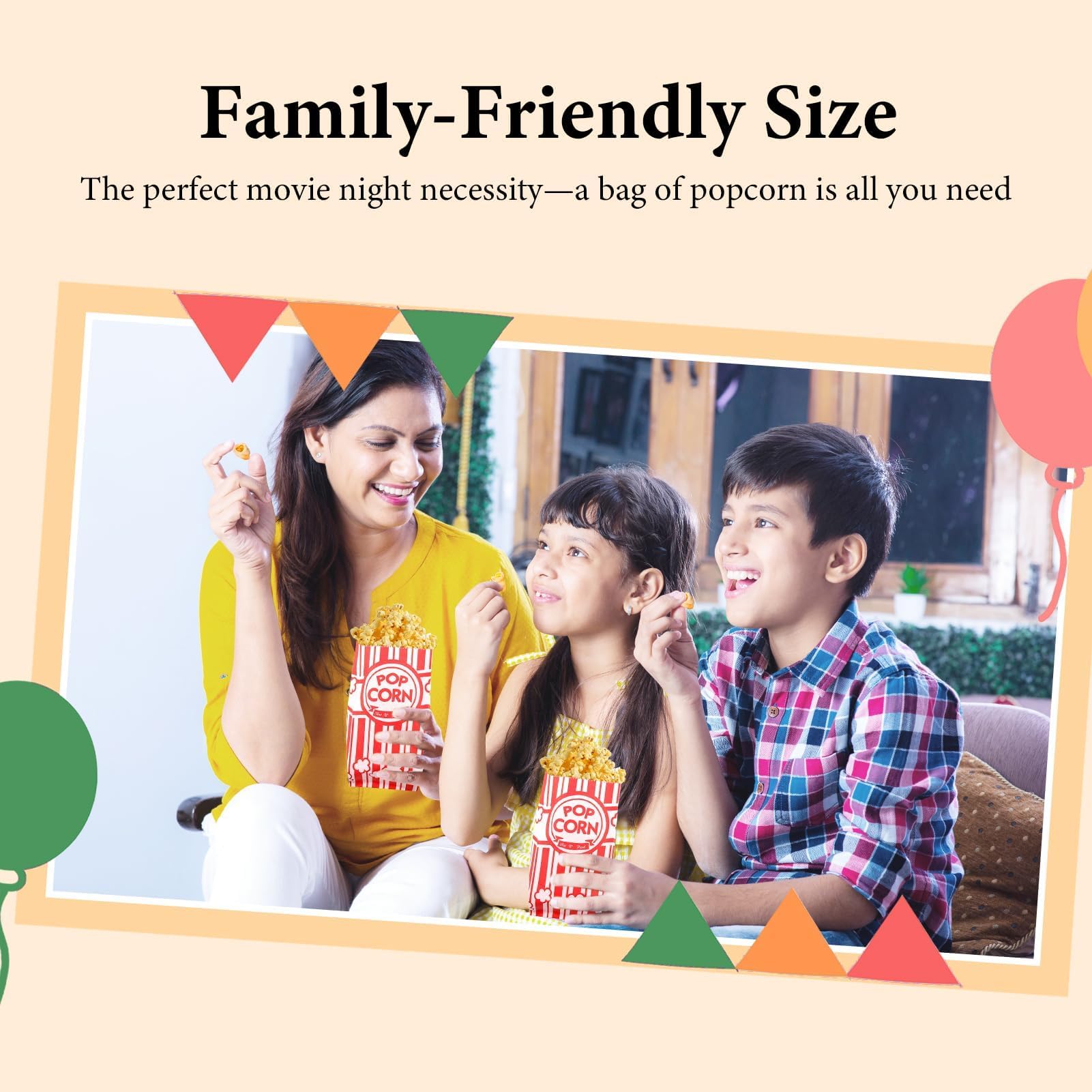 200 Sacchetti Per Popcorn In Carta Kraft - Stile Vintage Per Feste, Cinema E Compleanni, 6x9x21cm - Foto 2