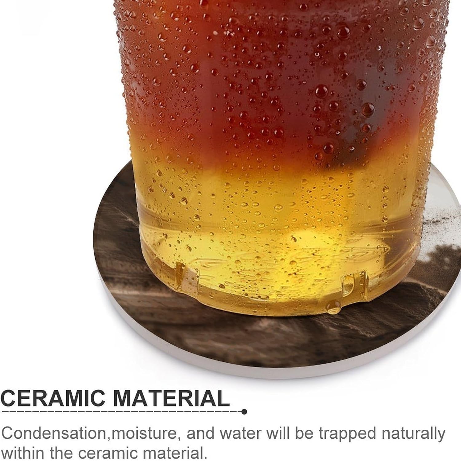 6PCS Motocross Coasters Non-Slip Round Drink Coasters with Ceramic Stone and Cork Base, Heat Resistant Absorbent 33.00Stone Coaster Set for Kinds of Mugs and Cups, 4 Inch