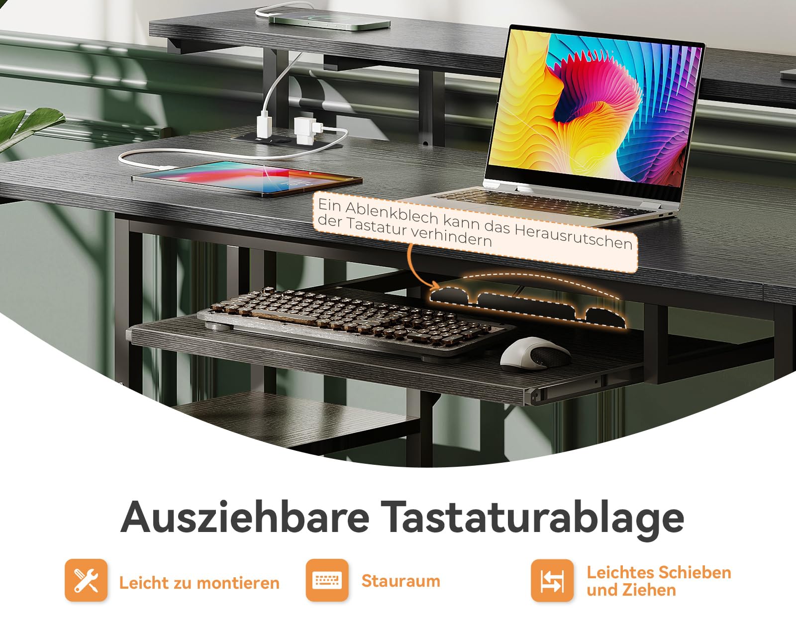 ODK U-vorig bureau et 4 laden, okeerbaar hoekbureau et 2