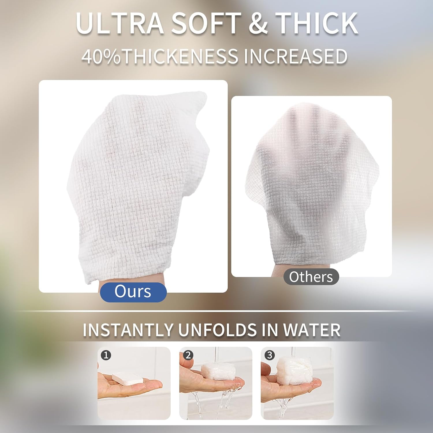 28Pcs Compressed Towels,Portable Compressed Towel Tablets,Reusable Thicker Face Towels,Super Absorbent Wash Cloths,Camping Wipes for Travel,Home,and Outdoor Activities