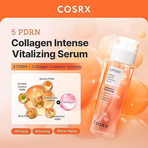 Miniatura 2 de COSRX 5 PDRN Collagen Intense Vitalizing Serum - Suero coreano para reafirmar la piel y brillar con ADN de salmón, centella, Lactobacillus PDRN y