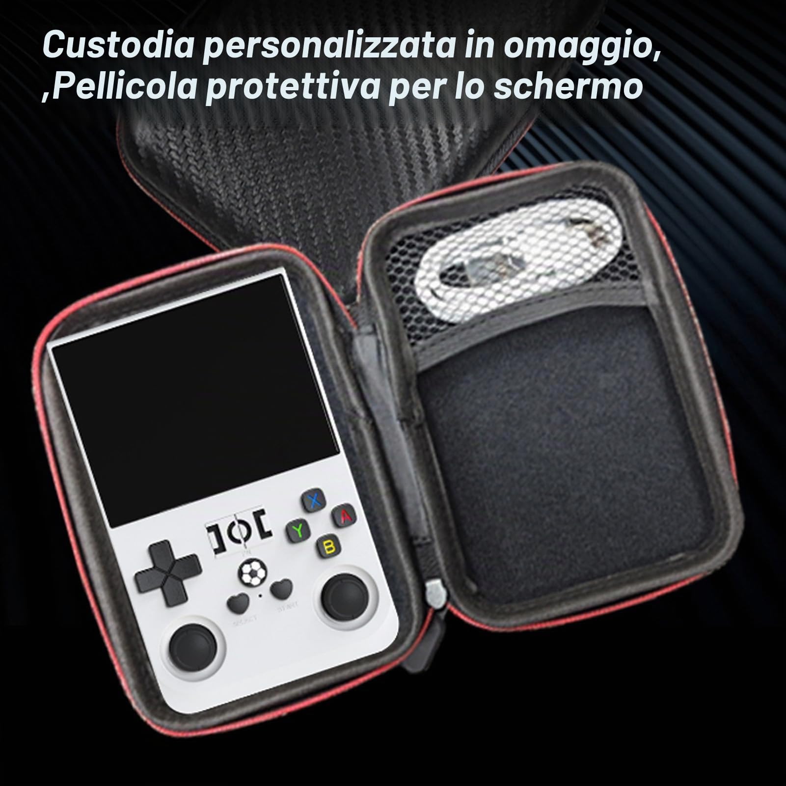 Console di Gioco Portatile R36PRO, Console retrò a doppio sistema, schermo IPS da 3,5 pollici, Più di 18.000 Giochi, include Scheda di memoria per emulazione classica e moderna (128 GB)