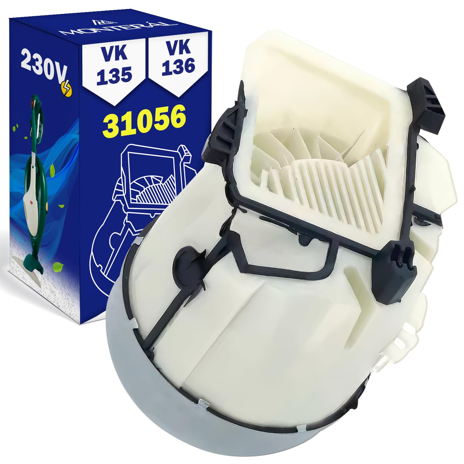 Motor Aspirador 230V para Vorwerk Kobold VK135 VK136 - Garantía de 10 Años - MONTERAL