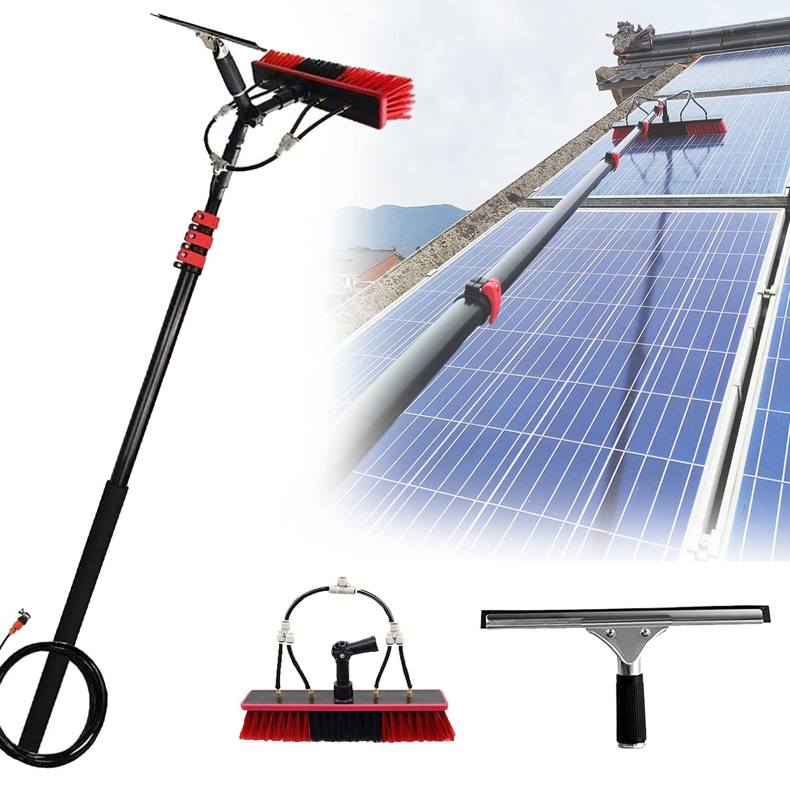 Brosse de nettoyage pour panneaux solaires pour enlever la saleté sans monter sur le toit
