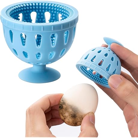 Fresh Egg Brush Cleaner Scrubber - Silicone Chicken Egg Washer for Fresh...