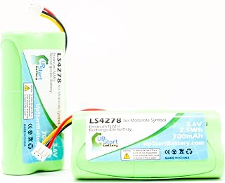 2X Pack Barcode Scanner Battery Replacement for Motorola Symbol LS4278 (700mAh, 3.6V, NI-MH) - Compatible with Motorola Symbol BTRY-LS42RAAOE-01, Symbol 82-67705-01, Symbol LS4278-M, Symbol LS-4278