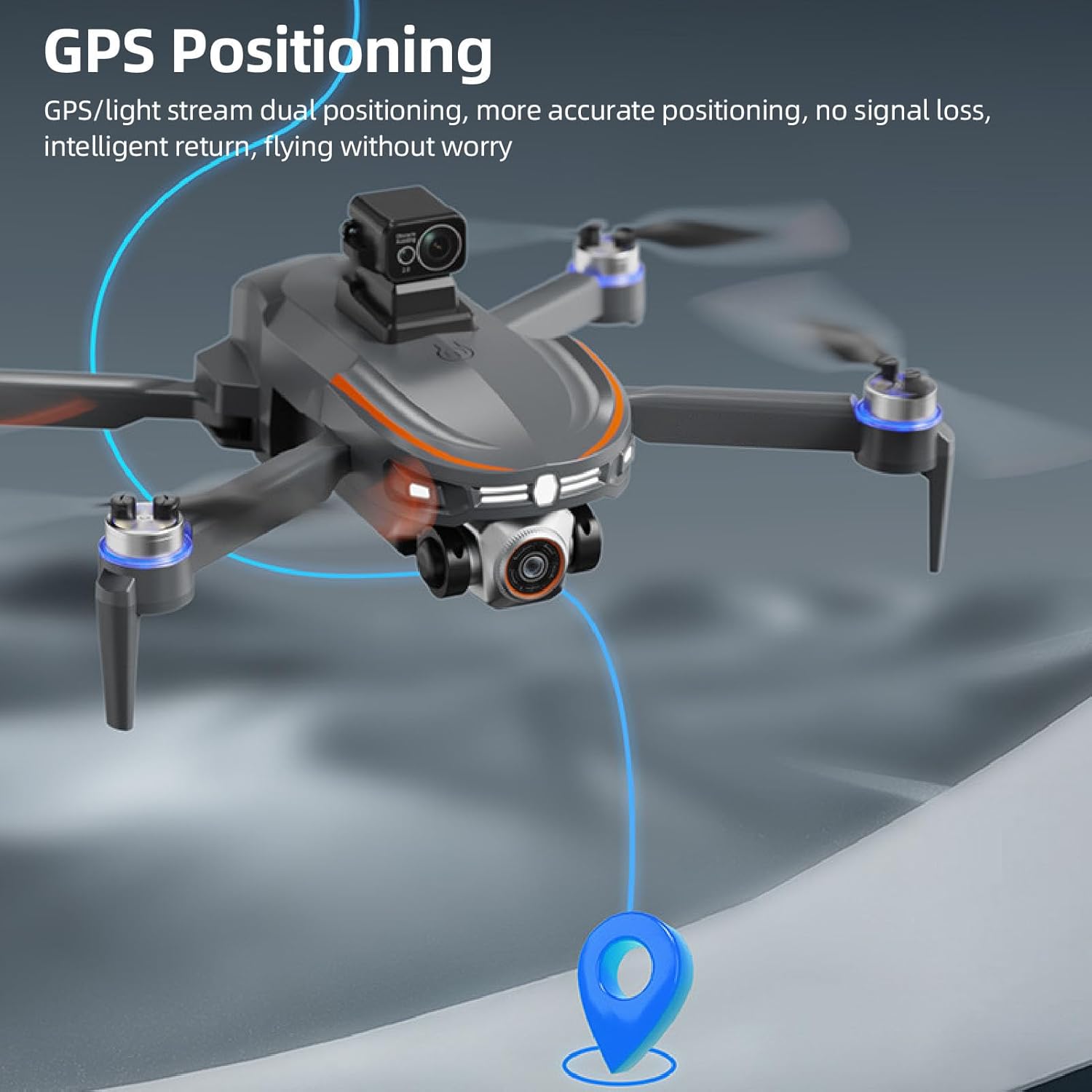 WiFi Drone with Dual Camera, 360° Flip FPV Mini Drones, Foldable RC Quadcopter with 4 Way Obstacle Avoidance, Optical Flow Positioning (Double Battery)