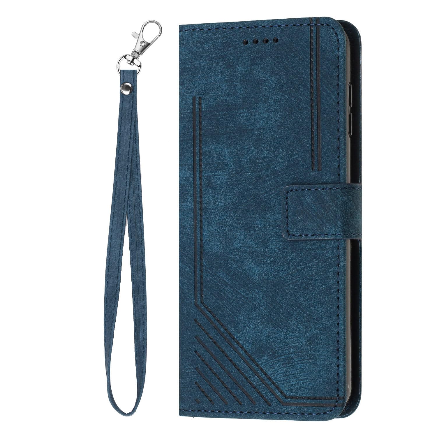 Asuwish Custodia Portafoglio Per Huawei Mate 10 Pro Con Pellicola E Catena - Pelle Blu - 3