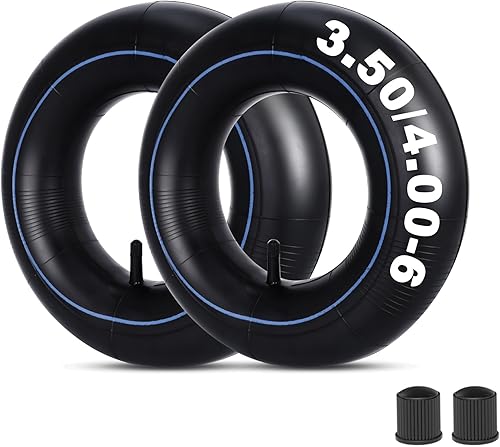 RUTU 4.00-6 Tubo 4.103.50-6 Tubo interior resistente con vástago de válvula recto TR13 de repuesto para Go Kart, carretilla, ATV, cortacésped,