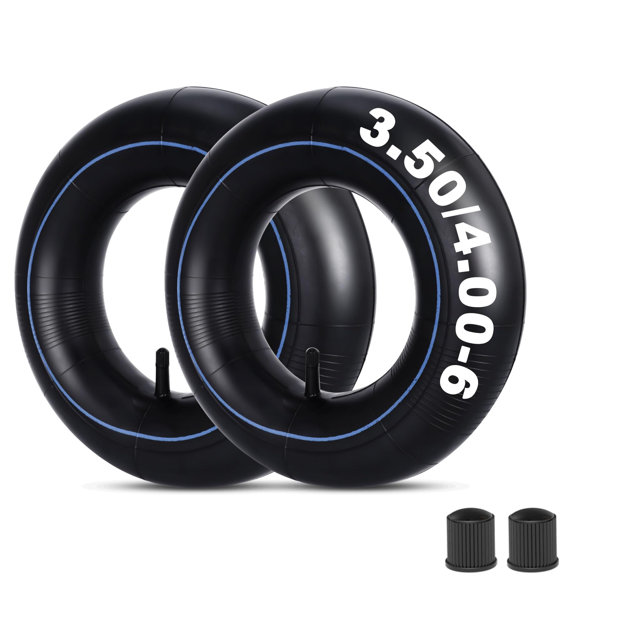 RUTU 4.00-6 Tube 4.10/3.50-6 Heavy Duty Inner Tube with TR13 Straight Valve Stem Replacement for Go Kart Wheelbarrow ATV Lawn Mower Hand Truck Snow Blowers Gorilla Cart 2 Pack