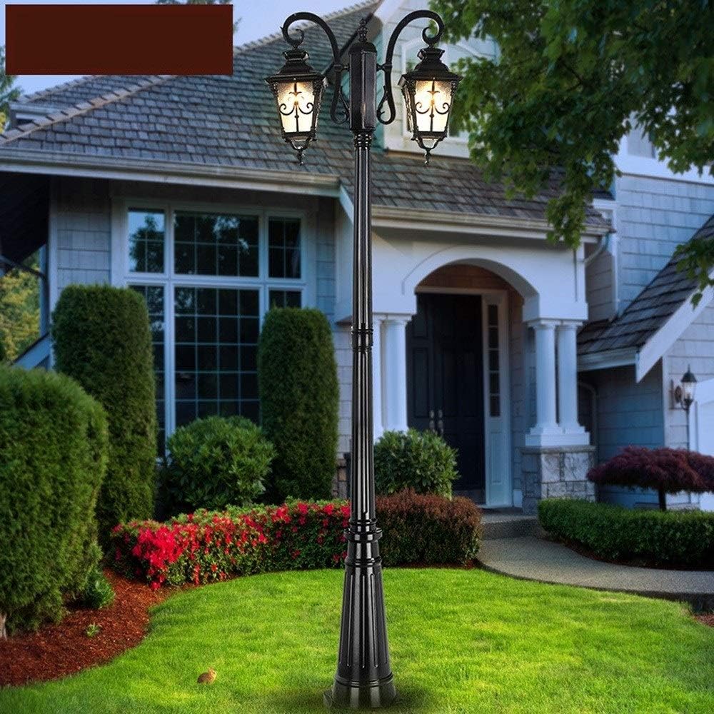 DFEIL 2-lights Victorian Outdoor Vintage Street Light European Courtyard Post Lantern American Residential Villa Landscape Exterior High Pole Post Lamp Waterproof Lawn Garden Bollard Lighting