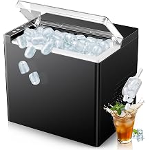 Countertop Ice Makers Machine, Portable Ice Machine Producing 9 Ice Cubes Within 6 Mins, Bullet Ice Available in Two Sizes(S/L), Compact Mini Ice Maker Appliance for Home Kitchen Camping (Comet)