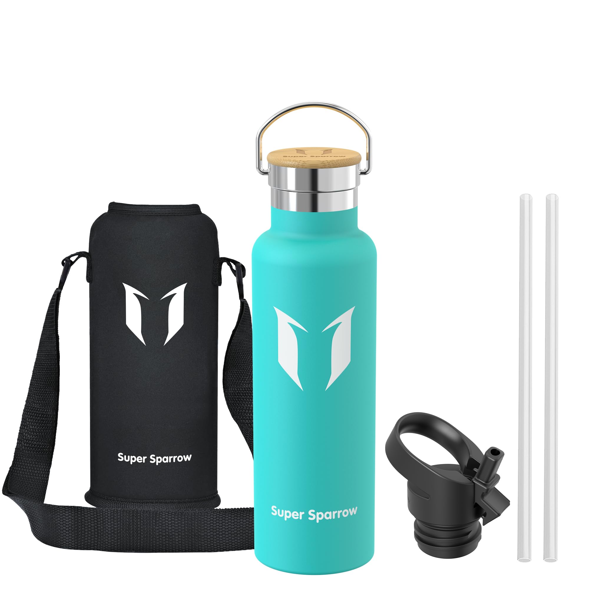 Super Sparrow Botella Agua Acero Inoxidable - Botella Agua Niños - 500ml/750ml/1L - Botella Termica Boca Estándar - Sin BPA, para Niños & Adultos, Deporte, Oficina, Yoga, Ciclismo — view 2