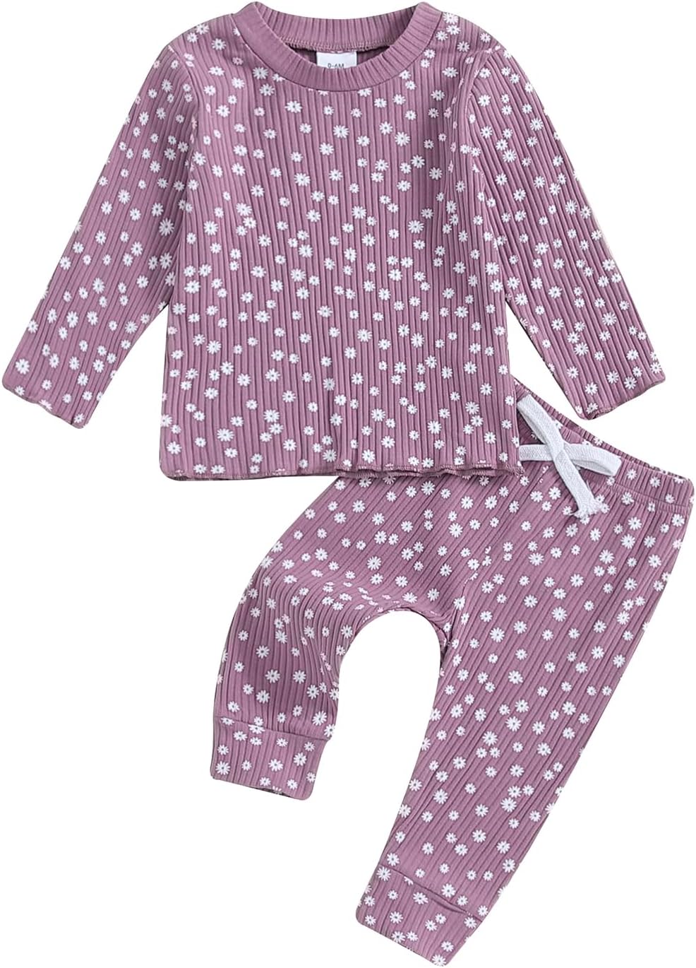 Baby Girl Fall Clothes Set Floral Print Long Sleeve Tops Pants Cute Infant Toddler Outfits 6 12 18 24 Months 2T