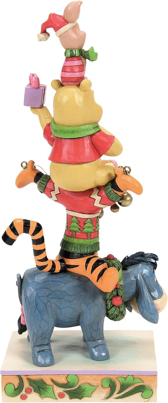 Disney Traditions Collection Stacked Figurine by Enesco Jim Shore Winnie The Pooh and Friends - Stone Resin Hand Painted Hand Painted Collection Christmas Disney Figures Home Decoration Statue, 22.75